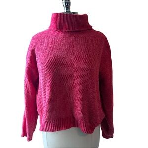 SUGAR + LIP2 Bright Pink Turtleneck Sweater Size Large